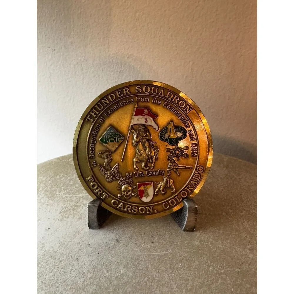 Thunder Squadron Fort Carson CO Challenge Coin Brave Rifles Squadron Commander
